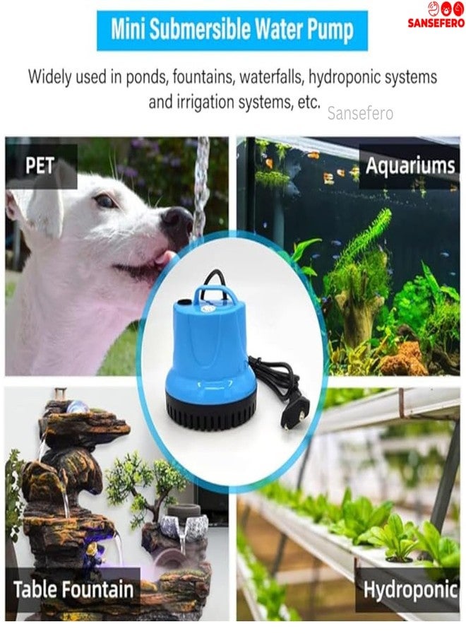 SANSEFERO Premier Plants Submersible Water Pump Aquarium Water Pump for Water Changing Submersible Pump With Bottom Suction Cups Aquarium Air Pump for Fish Tank and Fountain Pump (20 W-1800L/H-2.0 M lifts) - Image 3